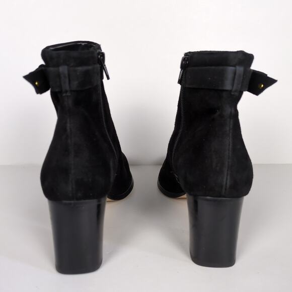 KATE SPADE NY Madelaine Black Suede Ankle Bootie Block Heel Women's 10.5 - Picture 4 of 10
